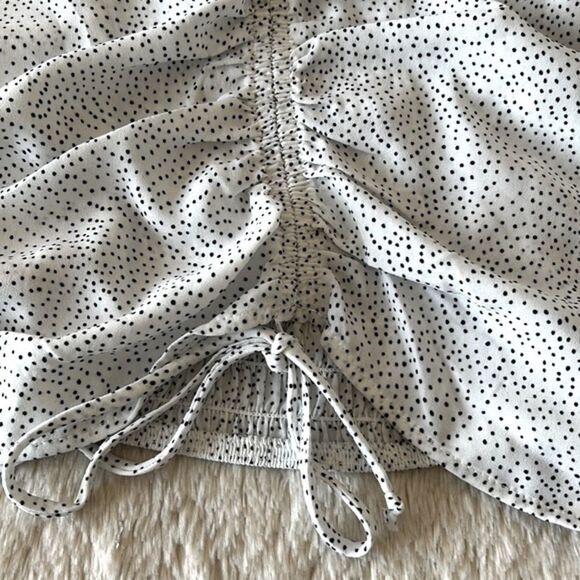 Sienna Sky ruched blouse white polka dots size medium - Picture 14 of 16